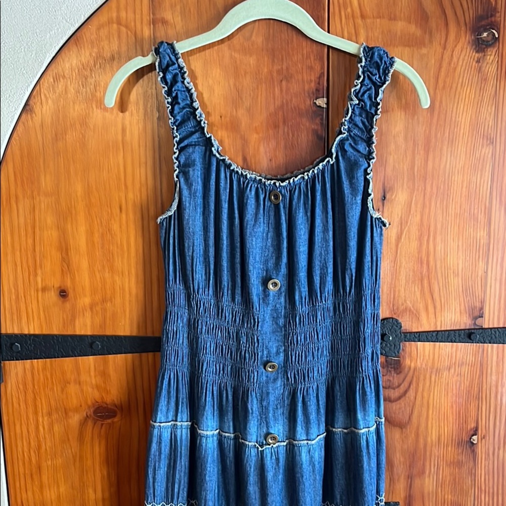 Blue Sleeveless Maxi Dress - Picture 2 of 14